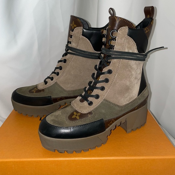 Louis Vuitton LAUREATE PLATFORM DESERT BOOT Beige 37EU 7US. USED. - Picture 5 of 9